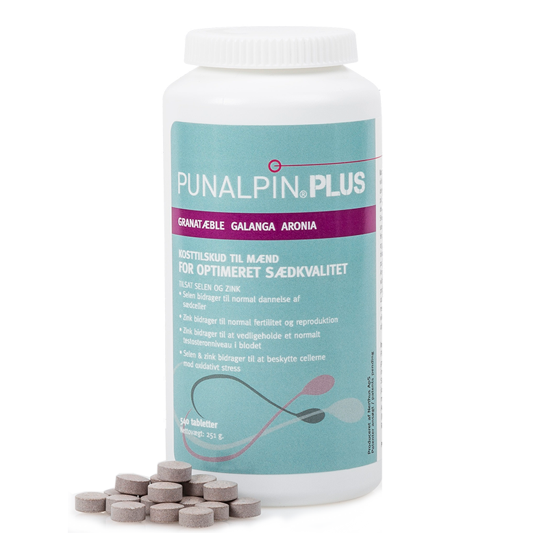 Punalpin® PLUS (540 tabletter/3 mdr.) Granatæble, galanga, aronia, zink, selen