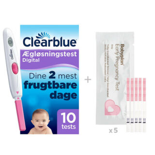 Bundle med Clearblue digital graviditetstest og Babyplan tidlig graviditetstest strimmel