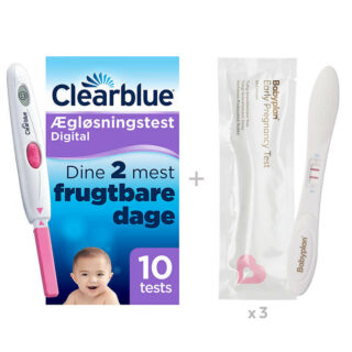 Bundle med Clearblue digital graviditetstest og Babyplan tidlig graviditetstest stav