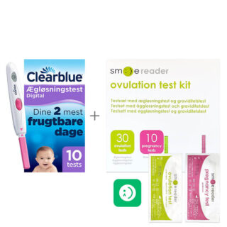 Bundle med Clearblue digital ægløsningstest + Smile Reader ægløsningstest og graviditetstest
