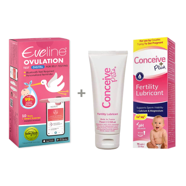 Eveline Smart Fertilitetssystem & Conceive Plus Multi-use 75ml Komplet Pakke til at Finde Det Rette Tidspunkt og Øge Chancen