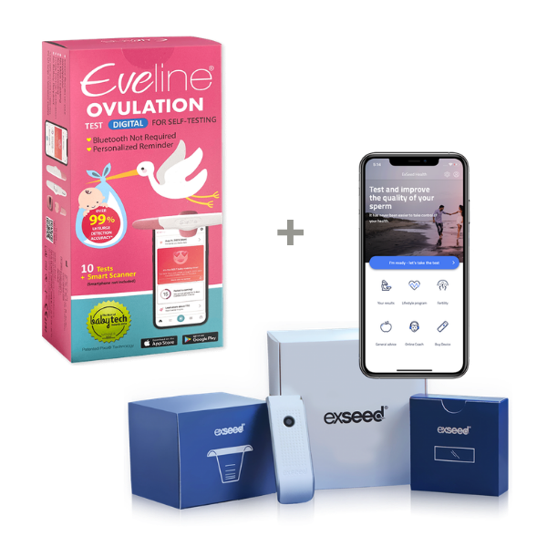 Eveline Smart Fertilitetssystem & ExSeed Health Sædtest Komplet Digitalt Fertilitetspakke til Begge Partnere