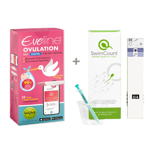 Eveline Smart Fertilitetssystem & SwimCount Sædkvalitetstest Komplet Pakke til Begge Partners Fertilitet
